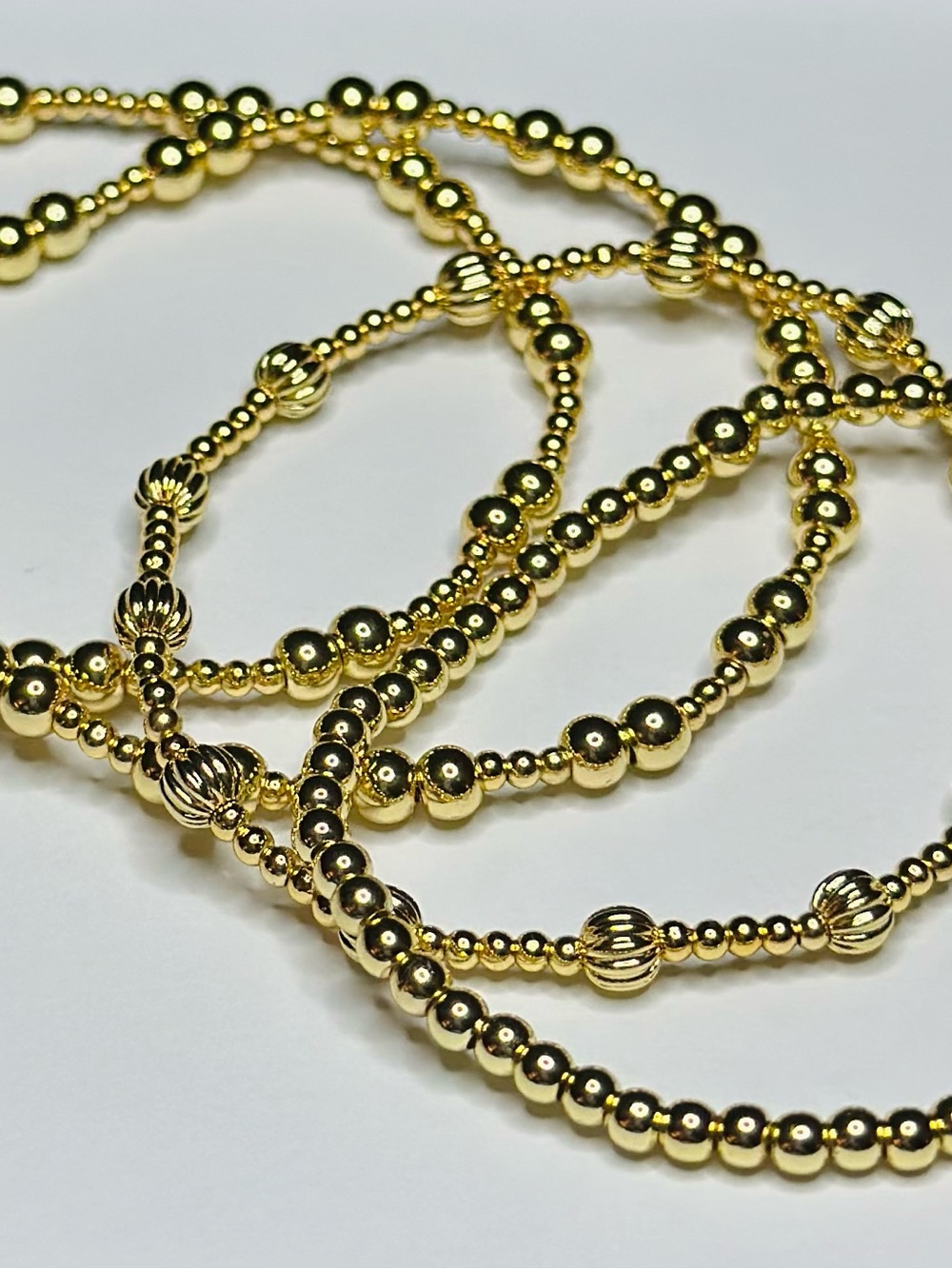 BramFam Beads Gold filled Beaded Women’s Bracelet - Elegant Layered Look